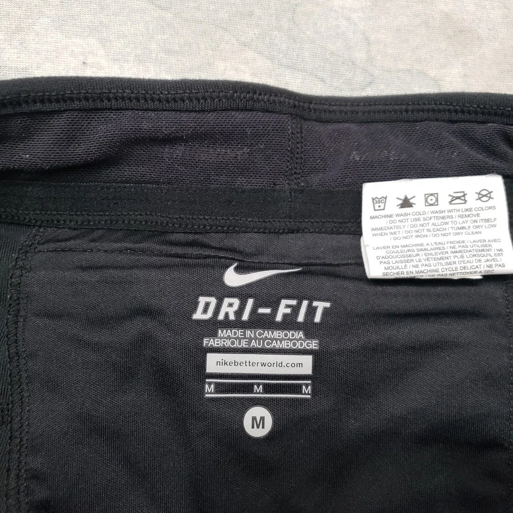 Nike Dri-FIT Leggings Womens Medium Black Drawstring Running Gym Outdoors